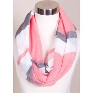 NEW NWT Pink White Black Stripe Color Block Cowl Infinity Scarf